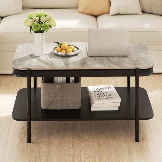 Rectangular coffee table, modern sofa table, cocktail table, coffee table, accent table, grey