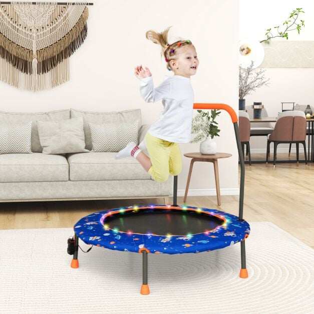 Minibatuut lastele LED-tulede ja turvakäepidemega - tumesinine
