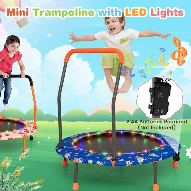Minibatuut lastele LED-tulede ja turvakäepidemega - tumesinine