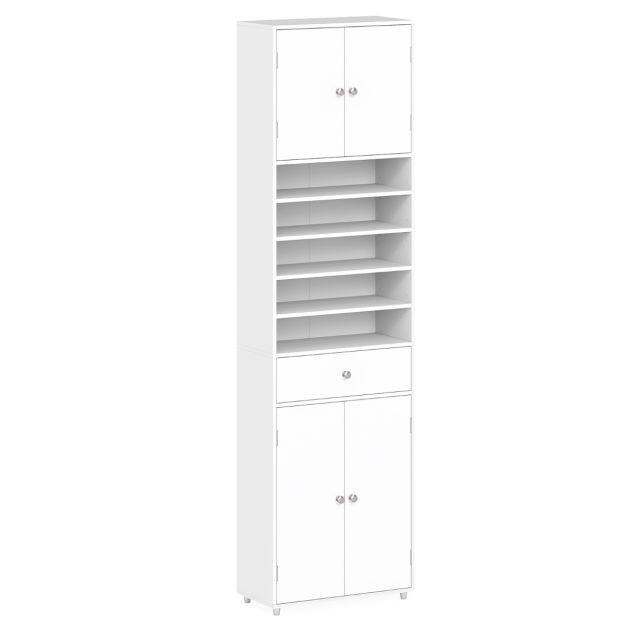 Costway Tall Bathroom Storage Cabinet with Drawer and Adjustable Shelves-White