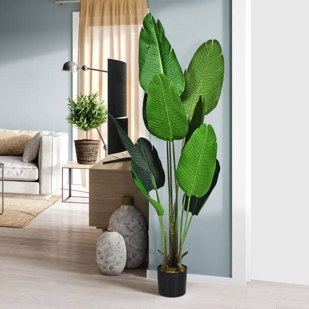 Kunstlik taim, kunstroheline taim, 160 cm, troopiline palm, kunstlik monstera, madu