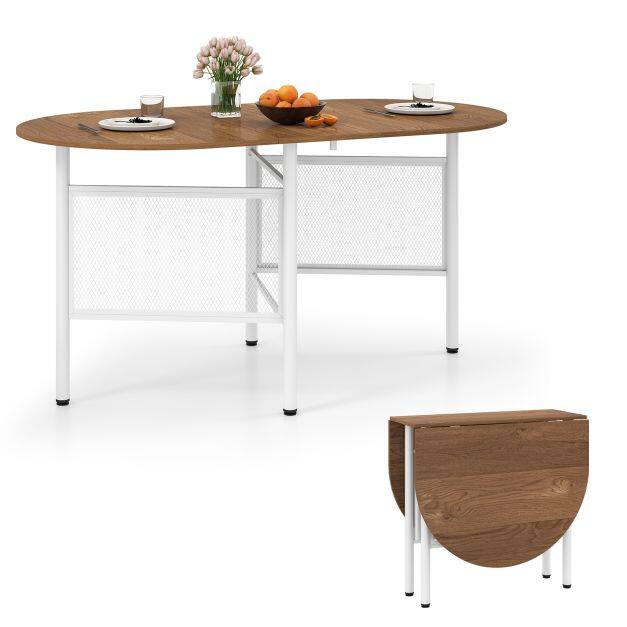 150 cm kokkupandav söögilaud allaklapitava lehega 6-8 inimesele - naturaalne