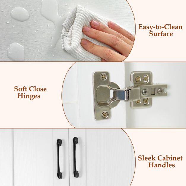Hoiukapp tualeti kohal kahe ukse ja reguleeritava riiuliga - valge