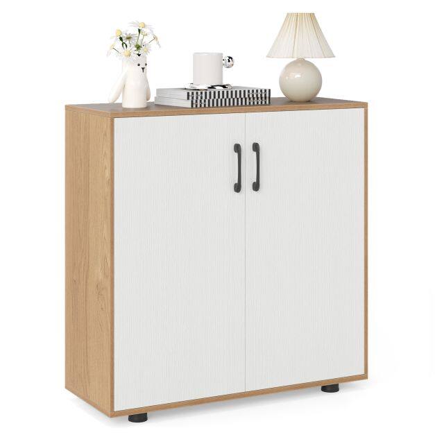 2-ukseline hoiukapp, moodne aktsentkapp 5-positsioonilise reguleeritava riiuliga - naturaalne