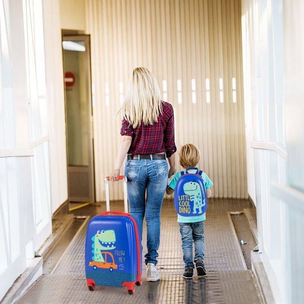Kõva küljega ratastega kohver pöörlevate rataste ja sissetõmmatava käepidemega - sinine
