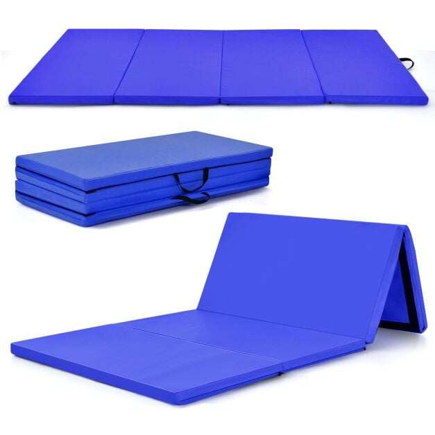 240 x 120 x 5 cm kokkupandav võimlemismatt takjapaela ja 2 käepidemega, sinine