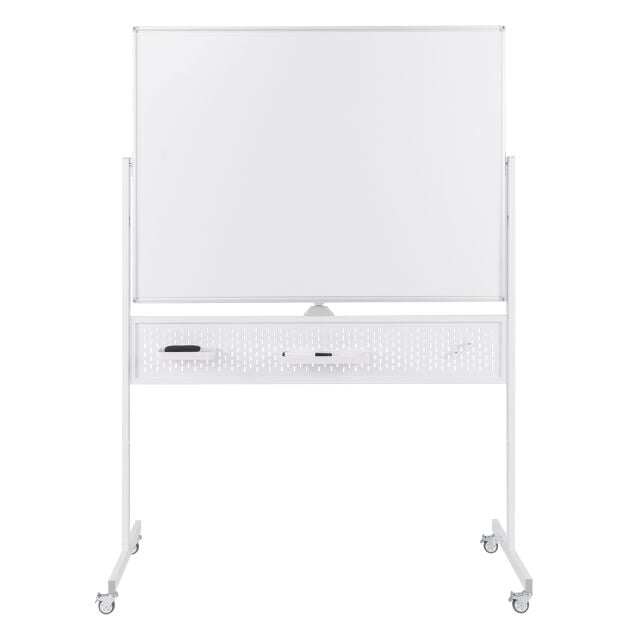 120 x 90 cm kahepoolne kuivkustutatav mobiilne tahvel alusega – valge