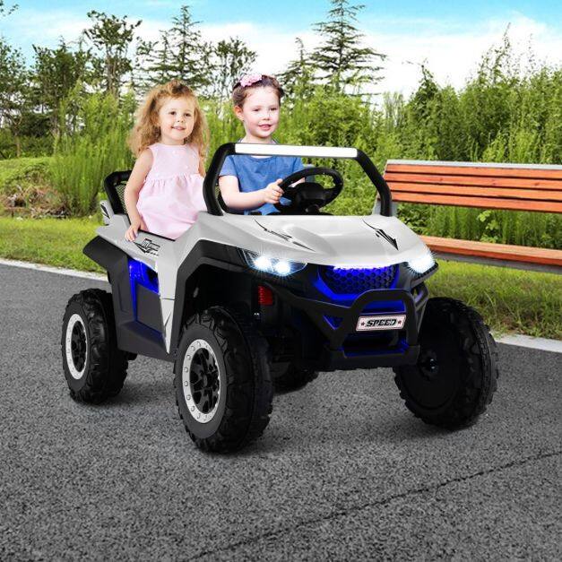 12V Battery Powered Electric Car 2-Seater Kids Ride on UTV-White 12V Battery Powered Electric Car 2-Seater Kids Ride on UTV-White
