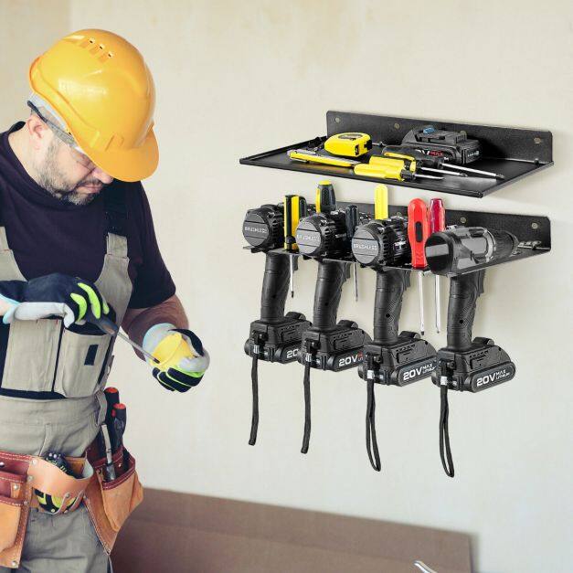 Elektrilise puuri hoiustamisresti seinale kinnitatav elektritööriistade korraldaja