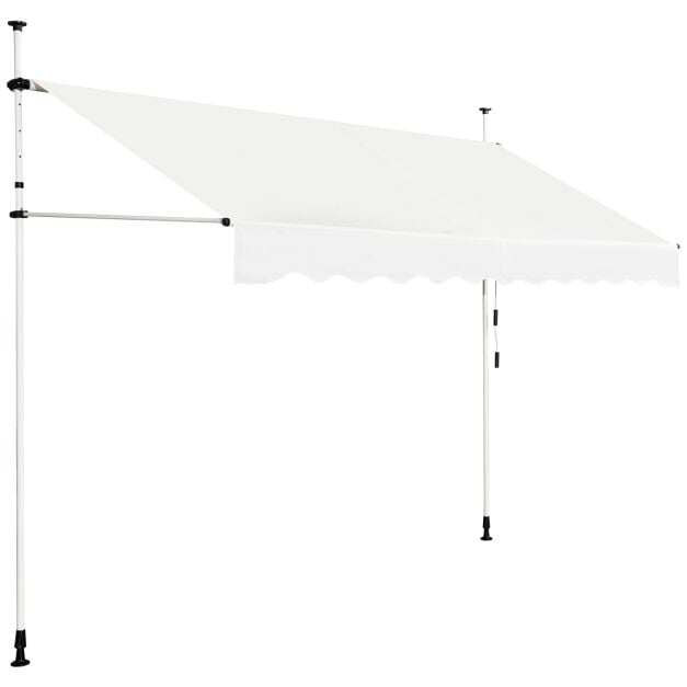 Sissetõmmatav teleskoop-varikatuse päikesevari käsitsi vändaga - beež