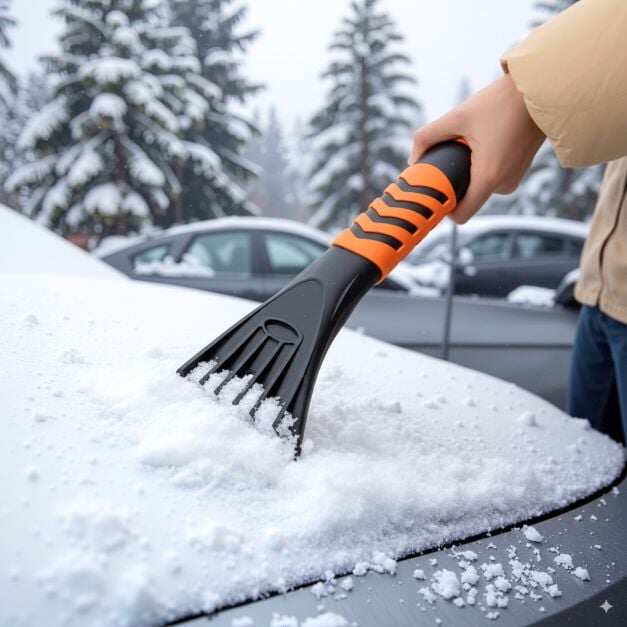 2-ühes pikendatav lumelabidas 104 cm jääkaabits - oranž