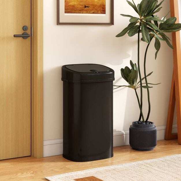 58 L automaatne prügikast anduri ja kahe tsooniga, must