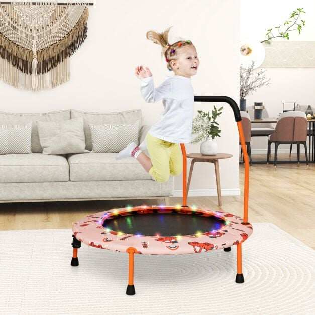 Minibatuut lastele LED-tulede ja turvakäepidemega - oranž