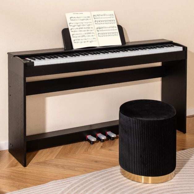 88-Key Hammer Action Weighted Keyboard Upright Digital Piano for Beginners-Black 88-Key Hammer Action Weighted Keyboard Upright Digital Piano for Beginners-Black