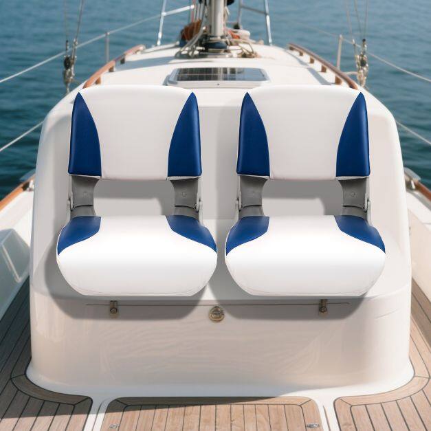 Set of 2 folding boat chairs with foam padding, boat seat, padded helm chair Set of 2 folding boat chairs with foam padding, boat seat, padded helm chair