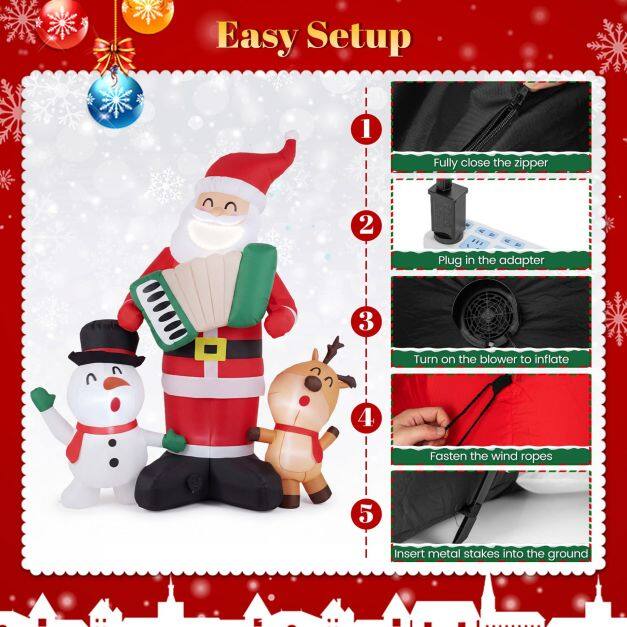 3-Pack 8 FT Inflatable Christmas Decorations for Holiday Decor Outdoor 3-Pack 8 FT Inflatable Christmas Decorations for Holiday Decor Outdoor