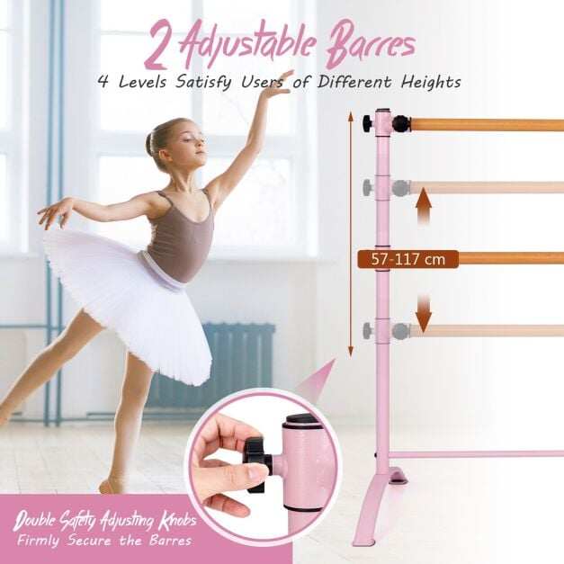 4 Feet Freestanding Ballet Barre and Folding Gymnastics Mat for Sports 4 Feet Freestanding Ballet Barre and Folding Gymnastics Mat for Sports
