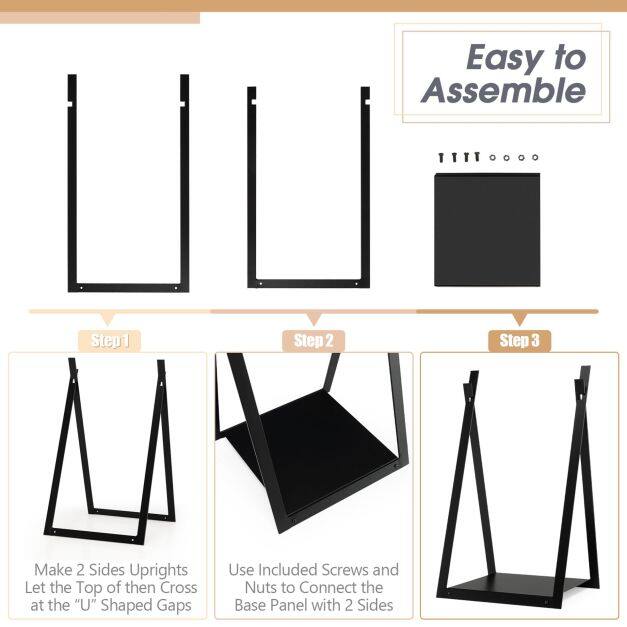 Fireplace Screen and Firewood Log Rack Set for Home