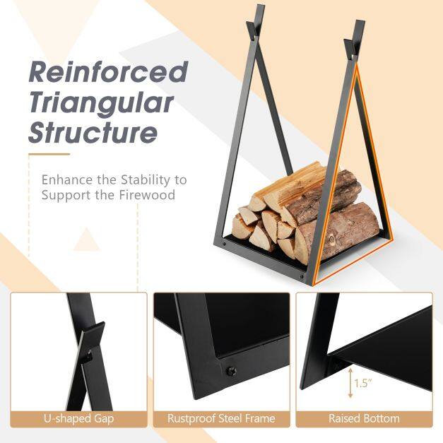Fireplace Screen with Natural Scenery and Firewood Log Rack Bundle Fireplace Screen with Natural Scenery and Firewood Log Rack Bundle