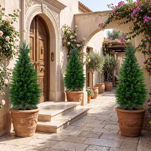 2 Artificial Cedar Trees 120 cm Artificial Plant in Pot Realistic Decorative Plant with PE Trunk 2 Artificial Cedar Trees 120 cm Artificial Plant in Pot Realistic Decorative Plant with PE Trunk