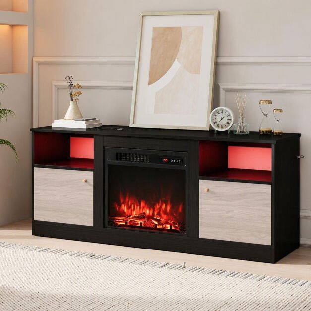 TV Stand with Electric Fireplace Combo for Living Room