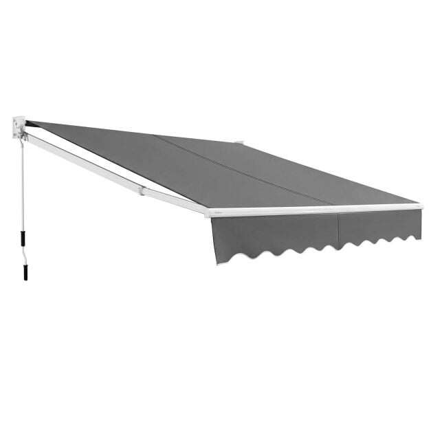 200 x 245 cm käsitsi sissetõmmatav varikatus reguleeritava nurgaga - hall