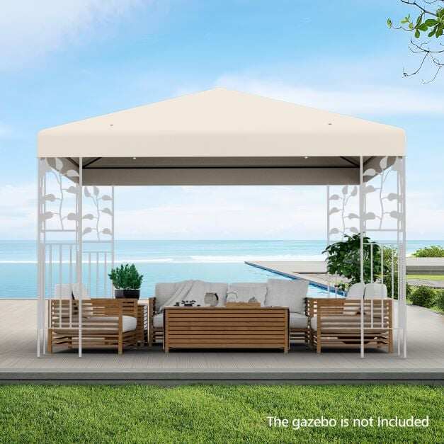 Gazebo Replacement Canopy Top Cover with Hook and Loop Fastener-Beige Gazebo Replacement Canopy Top Cover with Hook and Loop Fastener-Beige