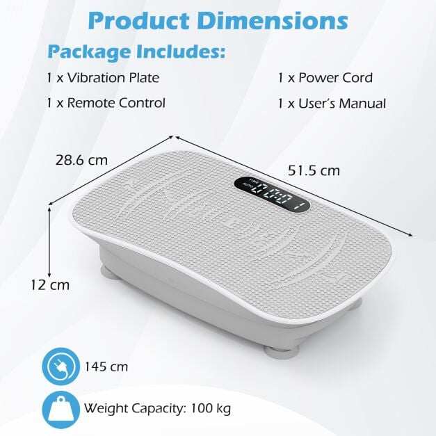 Vibration Plate Exercise Machine for Lymphatic Drainage and Weight Loss with 10 Speed Intensities-Grey Vibration Plate Exercise Machine for Lymphatic Drainage and Weight Loss with 10 Speed Intensities-Grey
