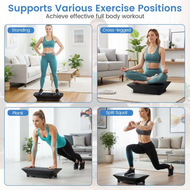 Vibration Plate Exercise Machine with Gravity Sensor for Home-Black Vibration Plate Exercise Machine with Gravity Sensor for Home-Black
