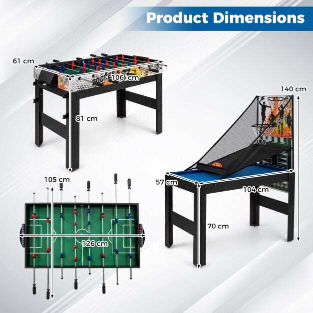 14-in-1 Combo Tabletop Game Set with Hockey, Billiards, Ping Pong, Bowling, Basketball, and Foosball Combination Kit, Black 14-in-1 Combo Tabletop Game Set with Hockey, Billiards, Ping Pong, Bowling, Basketball, and Foosball Combination Kit, Black