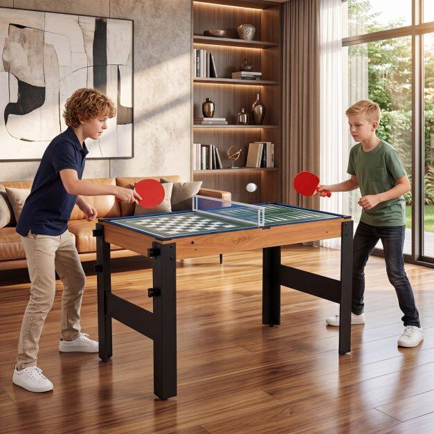 14-in-1 Combo Tabletop Game Set with Hockey, Billiards, Ping Pong, Bowling, Basketball, and Foosball Combination Kit Natural 14-in-1 Combo Tabletop Game Set with Hockey, Billiards, Ping Pong, Bowling, Basketball, and Foosball Combination Kit Natural