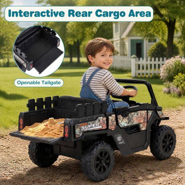 12V Kids Ride on Car with Dual 50W Motors and Remote Control-Black