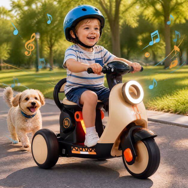 6V Battery Powered Ride on Motorcycle with Light-Up Deck and Music for Kids Aged 3+-Orange 6V Battery Powered Ride on Motorcycle with Light-Up Deck and Music for Kids Aged 3+-Orange