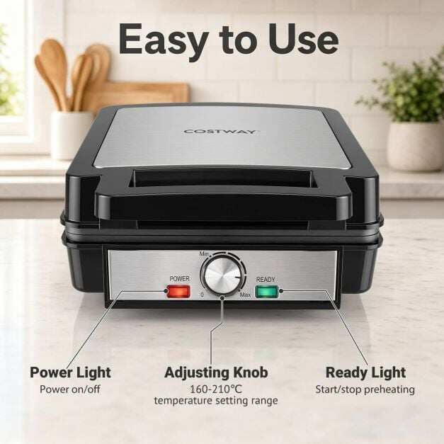 Belgian Waffle Maker 4-Slice 1200W with Browning Knob Nonstick Plates for Family-Black Belgian Waffle Maker 4-Slice 1200W with Browning Knob Nonstick Plates for Family-Black