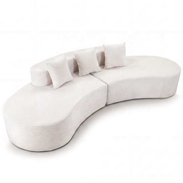 303,5 cm moodulvelvetist diivan, kumer diivan 3 padjaga, kondita nurgadiivan