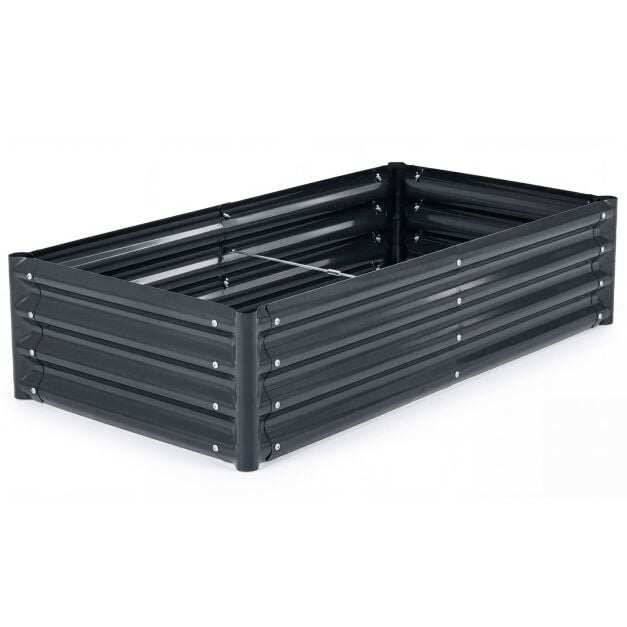 Tsingitud kõrgpeenar 123 x 64 x 29 cm metallist lillekast õue - hall