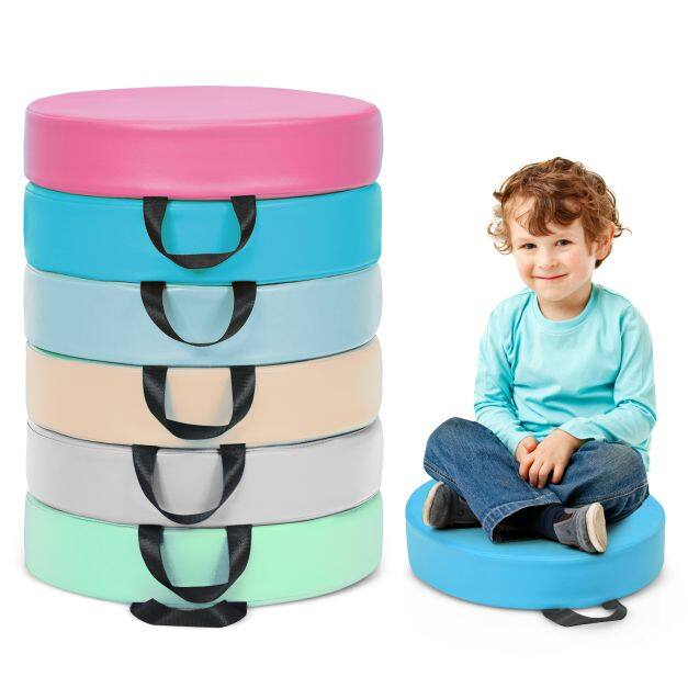 6 PCS Classroom Floor Cushions with Handles-Macaron 6 PCS Classroom Floor Cushions with Handles-Macaron