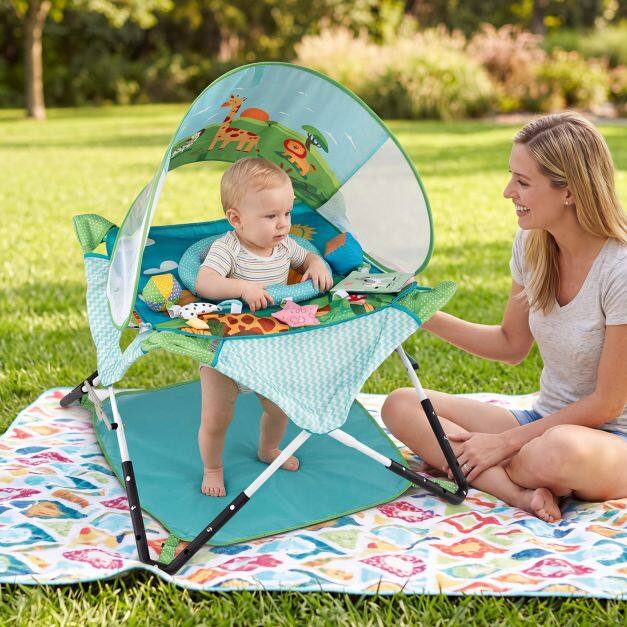 Foldable Baby Jumper Portable Activity Jumper for Infants-Blue Foldable Baby Jumper Portable Activity Jumper for Infants-Blue
