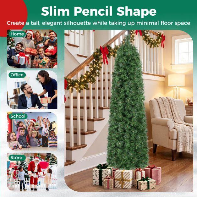 1.8M Pre-Lit Artificial Christmas Tree with 346 PVC Branch Tips