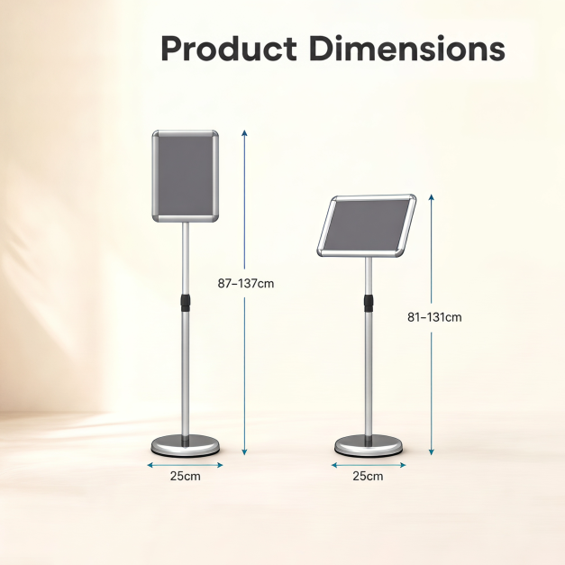 11 x 17 Inch Height Adjustable Sign Holder Stand with Snap-Open Frame-Silver 11 x 17 Inch Height Adjustable Sign Holder Stand with Snap-Open Frame-Silver