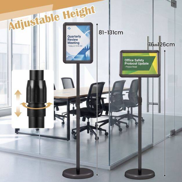 8,5 x 28 cm sildihoidja klõpsuga avatava raami ja 360° pöörlemisega - must