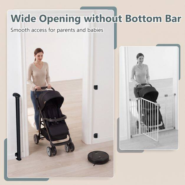 Retractable Safety Barrier Extendable Up to 140 for Babies and Dogs-Black