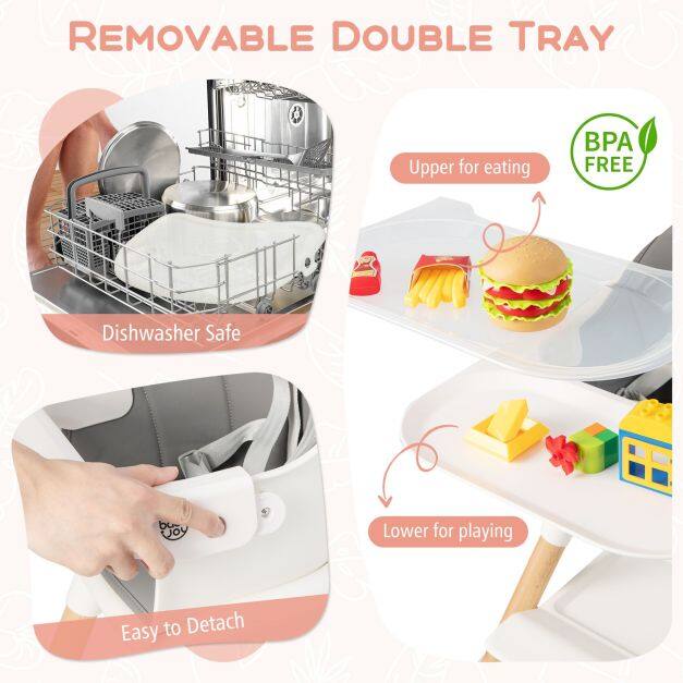 6-in-1 Convertible Baby Highchair with Dishwasher Safe Tray