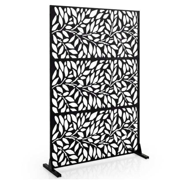 183cm H Metal Outdoor Privacy Screen with Rustproof and Freestanding Louvered Fence Panel for Patio-Black 183cm H Metal Outdoor Privacy Screen with Rustproof and Freestanding Louvered Fence Panel for Patio-Black