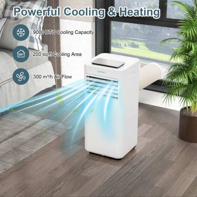 7000/9000 BTU 4-in-1 Portable AC Unit with Remote and App Control-9000 BTU 7000/9000 BTU 4-in-1 Portable AC Unit with Remote and App Control-9000 BTU