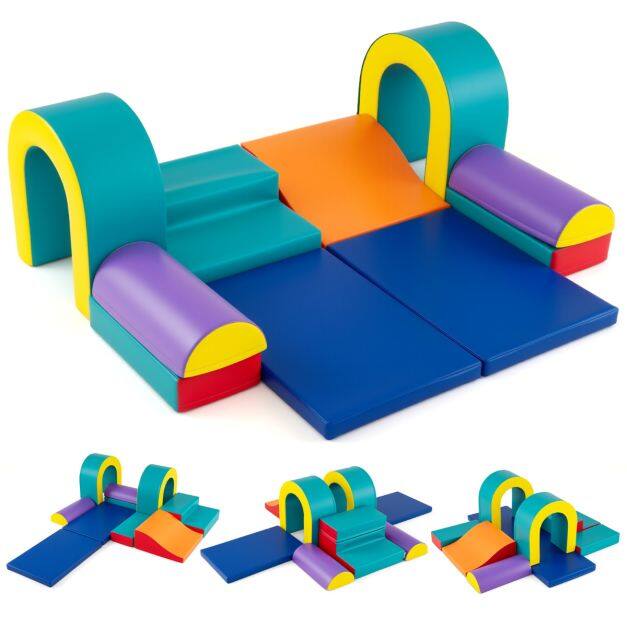 10-osalised vahtplastist ehitusklotsid, pehmed ehitusklotsid roomamiseks, ronimiseks, libisemiseks, hiiglaslikud ehitusklotsid, rohelised