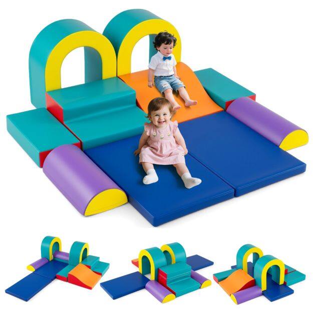 10-osalised vahtplastist ehitusklotsid, pehmed ehitusklotsid roomamiseks, ronimiseks, libisemiseks, hiiglaslikud ehitusklotsid, rohelised