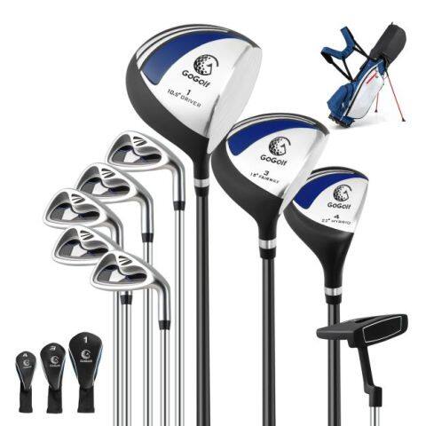 9-osaline algajate golfikeppide komplekt statiivikotiga, ergonoomiline disain, vastupidav metall
