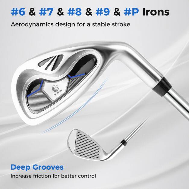 9-osaline algajate golfikeppide komplekt statiivikotiga, ergonoomiline disain, vastupidav metall