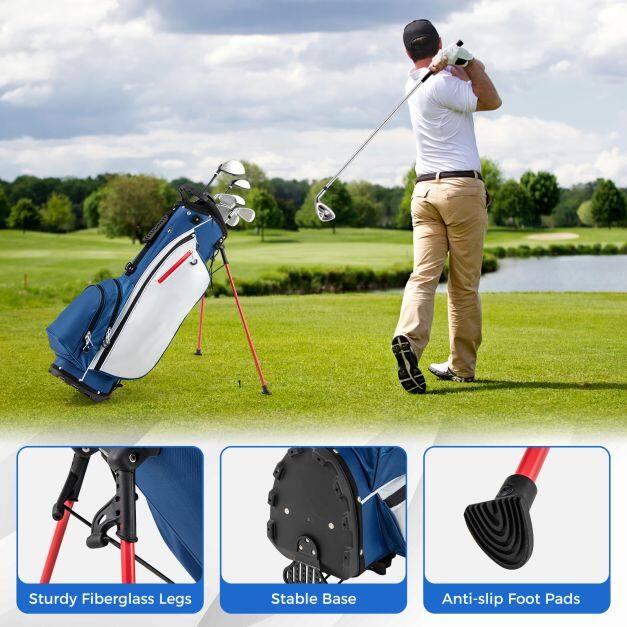 9-osaline algajate golfikeppide komplekt statiivikotiga, ergonoomiline disain, vastupidav metall